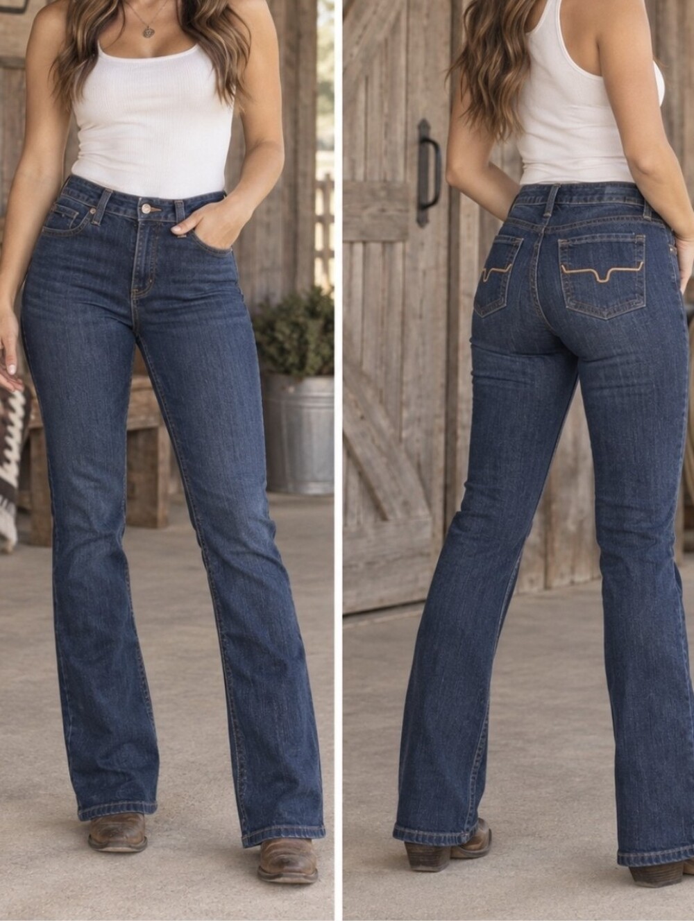 Kimes Ranch Women’s Betty Dark Wash Bootcut Jeans Size 12/34 Made in USA